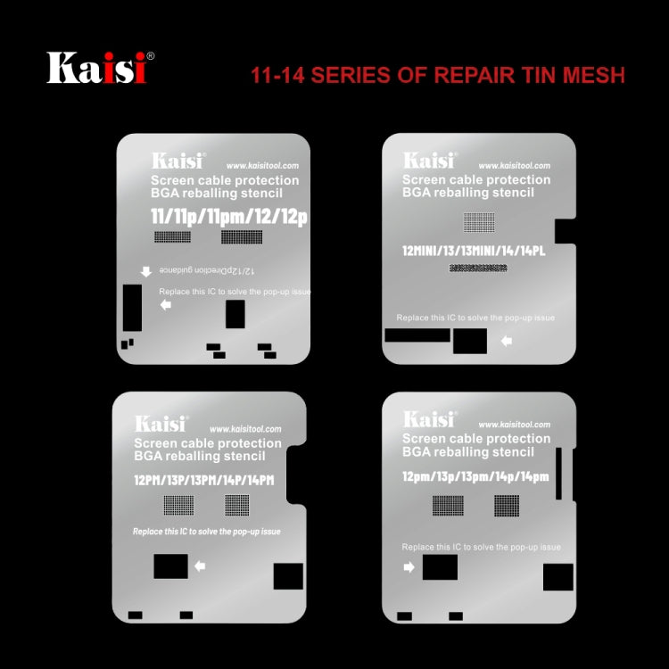 Stencil Reballing IC BGA Kaisi per schermo LCD per iPhone da 11 a 14 Pro Max Stencil Reballing IC BGA Kaisi per schermo LCD per iPhone da 11 a 14 Pro Max